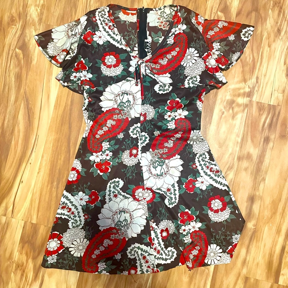 70s angel sleeve dress
